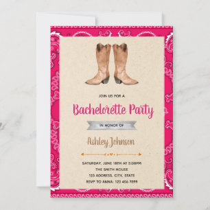 Inbjudan för Cowgirlbacheloretteparty