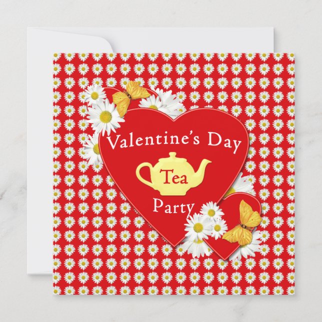 Inbjudan för daisy för valentinTeaparty (Framsida)