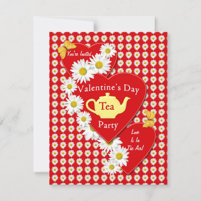 Inbjudan för daisy för valentinTeaparty liten (Framsida)