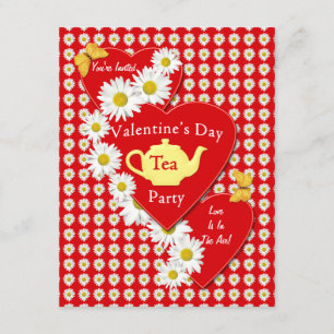 Inbjudan för daisy för valentinTeaparty liten