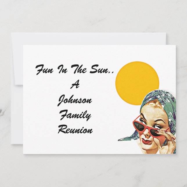 Inbjudan för dam för sol för sommar för (Framsida)