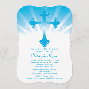 Inbjudan för dop för modern blåttkorpojke helig
