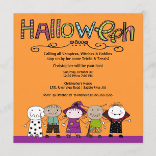 Inbjudan för dräktpartyhalloween fest