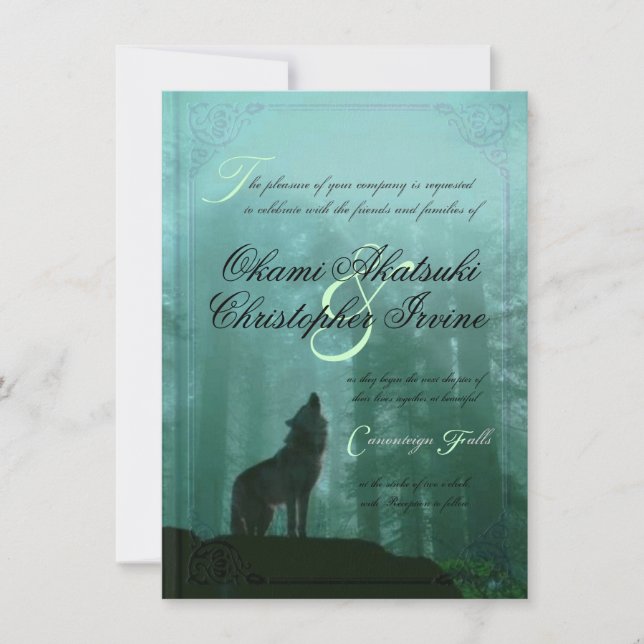 Inbjudan för fantasibokbröllop (Framsida)