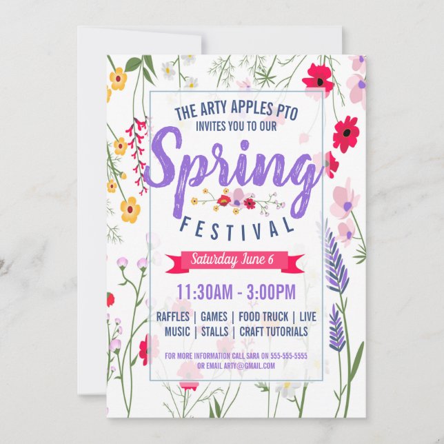 Inbjudan för festival för vår för (Framsida)