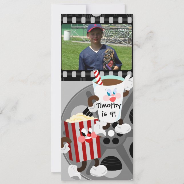 Inbjudan för filmnattfödelsedag (Framsida)