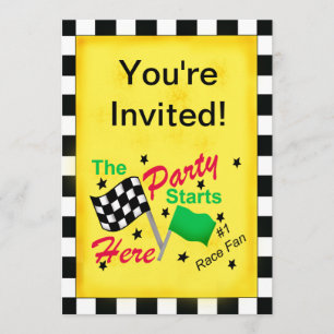 Inbjudan för flagga för motorisk tävlasvartvit