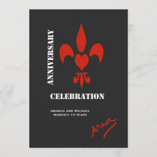 Inbjudan för Fleur de Lis Hjärta amourårsdag
