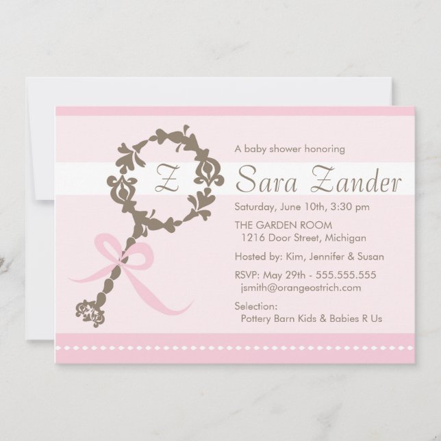 Inbjudan för flickapladderdusch (Framsida)