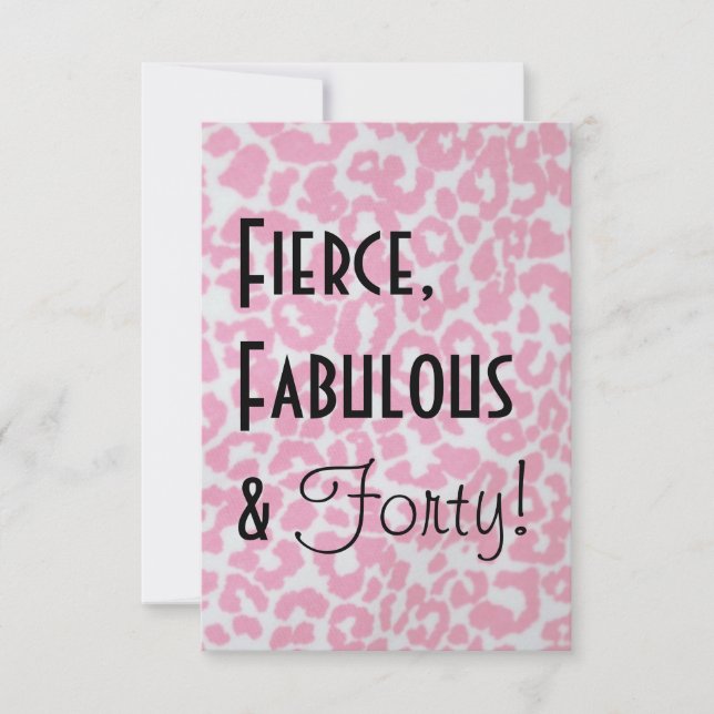 Inbjudan för födelsedag för Leopardtryck 40th (Framsida)