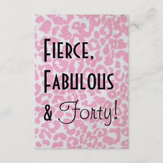 Inbjudan för födelsedag för Leopardtryck 40th