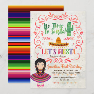 Inbjudan för födelsedag för mexicansk Fiesta för