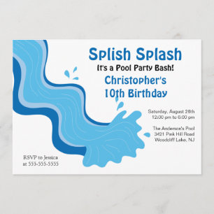 Inbjudan för födelsedag för party för Splish