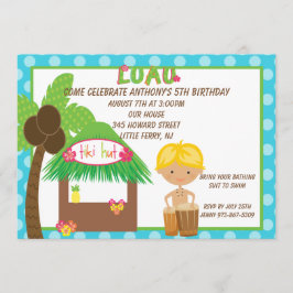 Inbjudan för födelsedag för pojkar för Tiki