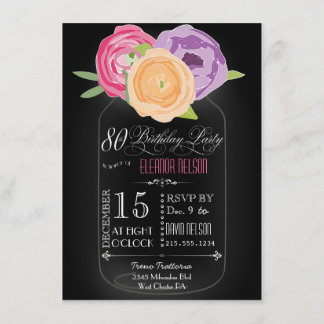 Inbjudan för födelsedag för svart tavla för