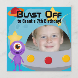 Inbjudan för födelsedag för UFO för beställnings-