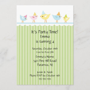 Inbjudan för födelsedagfågelbarns födelsedag