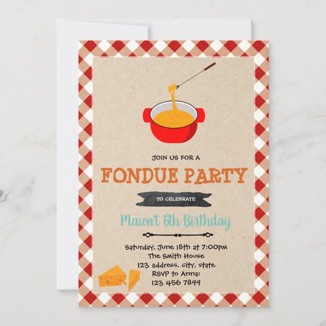 Inbjudan för Fondueostparty (Framsida)