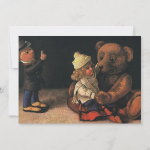 Inbjudan för för vintagejulleksaker och nalle