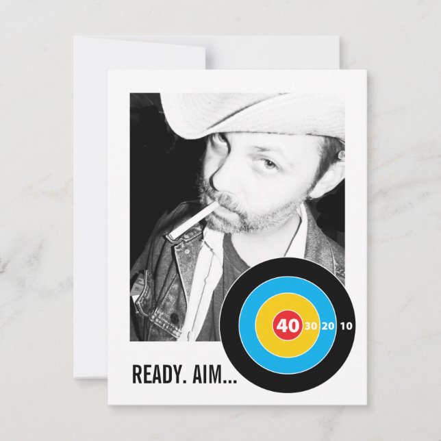 Inbjudan för foto för 40th födelsedag för tjuröga (Framsida)