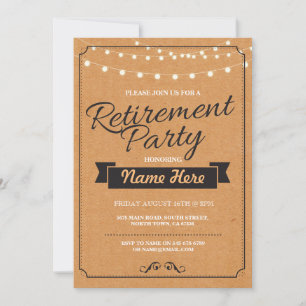 Inbjudan för frimärke för pensionparty lantlig