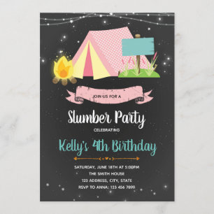 Inbjudan för Glamping partyfödelsedag