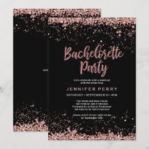 Inbjudan för glitter för Bachelorette party rosa