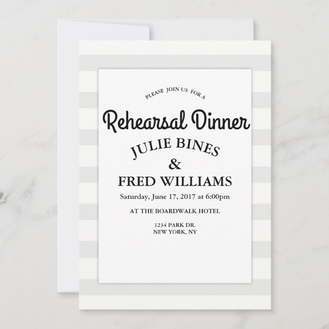 Inbjudan för grå färgrandrepetition middag (Framsida)