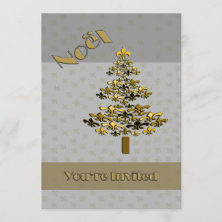 Inbjudan för Guld Fleur de Lis julgranparty
