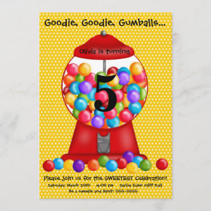 Inbjudan för Gumball maskinfödelsedag