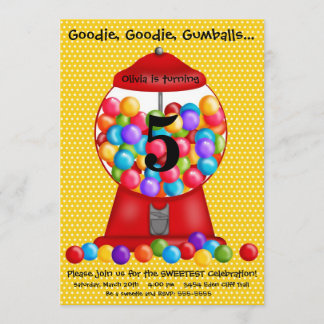 Inbjudan för Gumball maskinfödelsedag