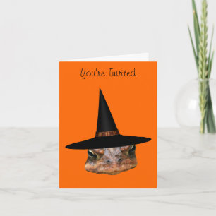Inbjudan för halloween fest för hatt för