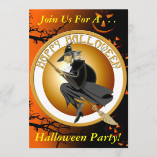 Inbjudan för Halloween häxaparty