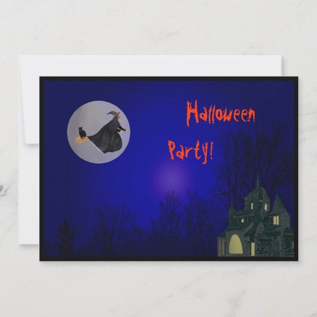 Inbjudan för Halloween häxaparty (Framsida)