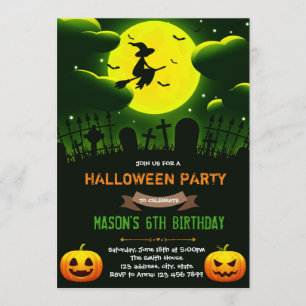 Inbjudan för Halloween häxaparty