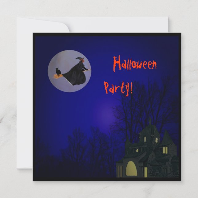 Inbjudan för Halloween häxaparty (Framsida)