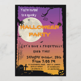 Inbjudan för Halloween husparty
