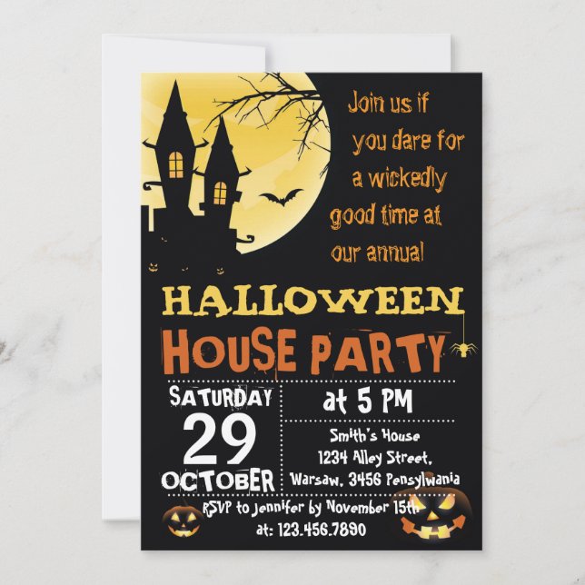 Inbjudan för Halloween husparty (Framsida)