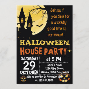 Inbjudan för Halloween husparty