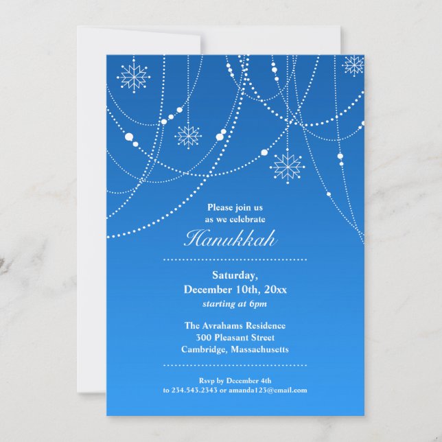 Inbjudan för Hannukah partylägenhet (Framsida)