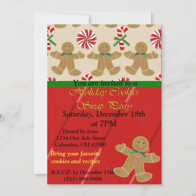 Inbjudan för helgdagkakaSwap (Framsida)