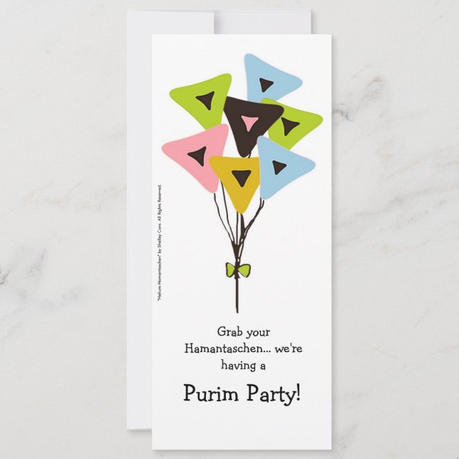Inbjudan för heliumHamantaschen Purim party (Framsida)