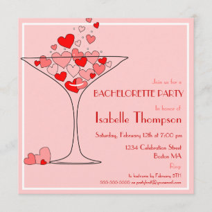 Inbjudan för hjärtachampagneBachelorette party