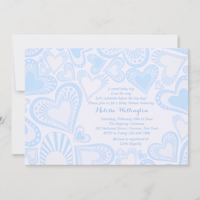 Inbjudan för hjärtaMontageblått (Framsida)