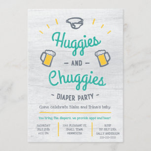 Inbjudan för Huggies och Chuggies blöjaparty