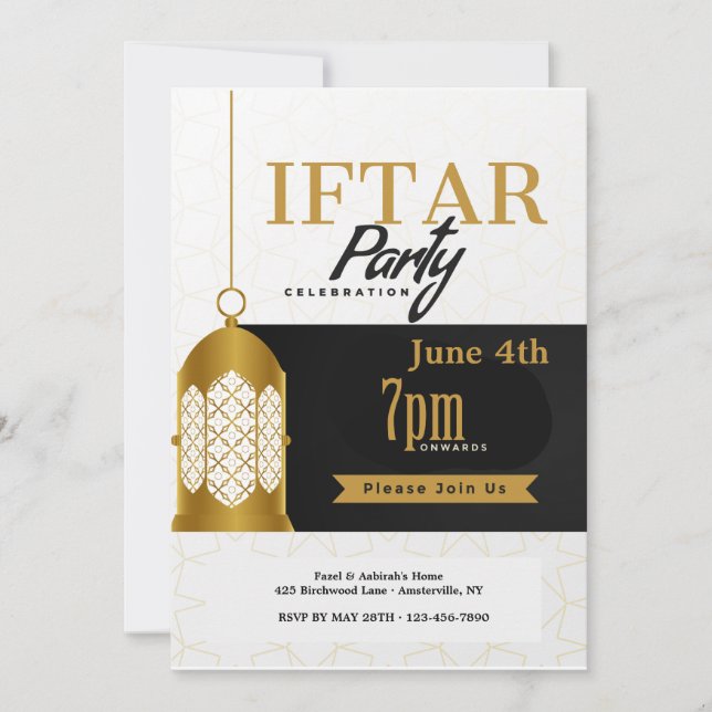 Inbjudan för Iftar partylykta (Framsida)