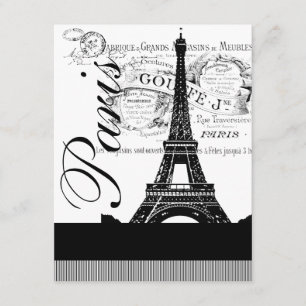 Inbjudan för illustration för vintageParis Eiffel