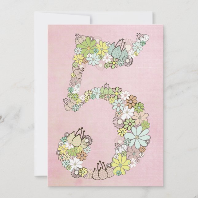 Inbjudan för inbjudan för 5th födelsedagsfest för (Framsida)