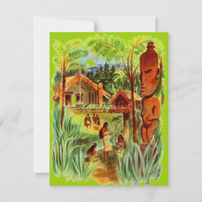 INBJUDAN för infödingar för TIKI-PARTY tropisk (Framsida)