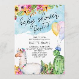 Inbjudan för kaktus- och Llamababy showerFiesta